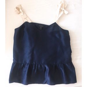 🌟SALE🌟Jcrew silk navy ribbon tie cami sz 8